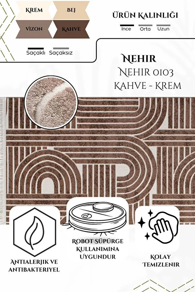 Arno Antialerjik %100 Akrilik Dokuma Makine Kesme Yolluk Mutfak Koridor Salon Yatak Odası Halısı