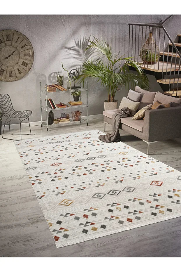 Noroa  Antialerjik %100 Akrilik Dokuma Makine Kesme Yolluk Mutfak Koridor Salon Yatak Odası Halısı