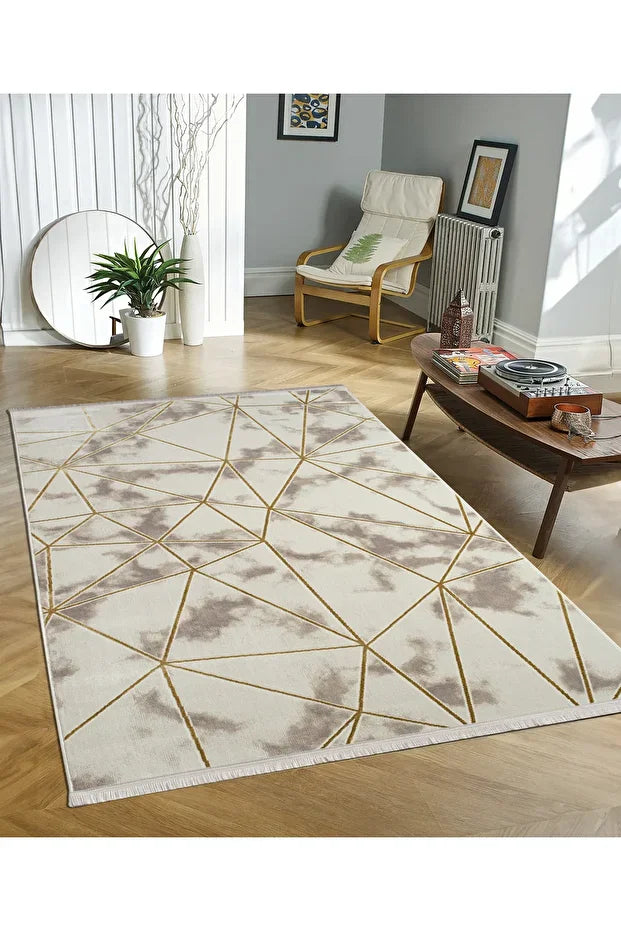 Adena Antialerjik %100 Akrilik Dokuma Makine Kesme Yolluk Mutfak Koridor Salon Yatak Odası Halısı