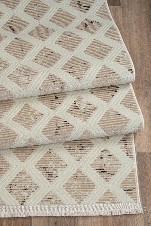 Nuvra  Antialerjik %100 Akrilik Dokuma Makine Kesme Yolluk Mutfak Koridor Salon Yatak Odası Halısı