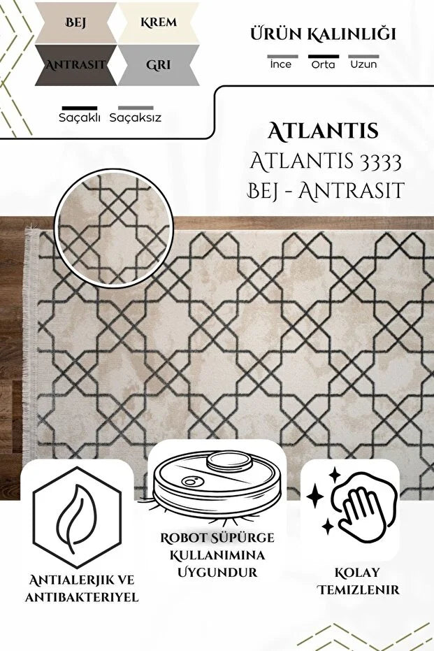 Sona Antialerjik %100 Akrilik Dokuma Makine Kesme Yolluk Mutfak Koridor Salon Yatak Odası Halısı