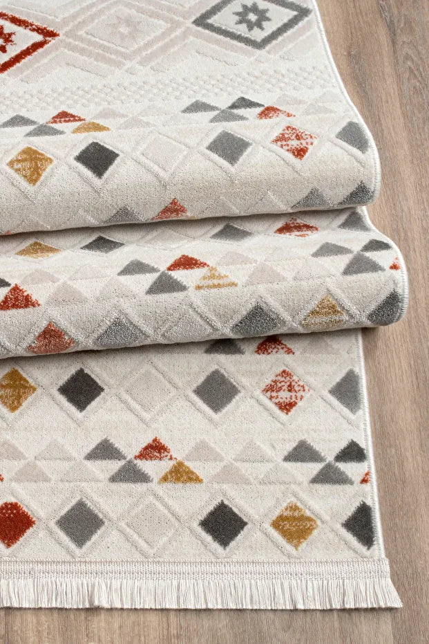 Noroa  Antialerjik %100 Akrilik Dokuma Makine Kesme Yolluk Mutfak Koridor Salon Yatak Odası Halısı