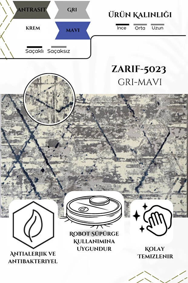 Alora Antialerjik %100 Akrilik Dokuma Makine Kesme Yolluk Mutfak Koridor Salon Yatak Odası Halısı