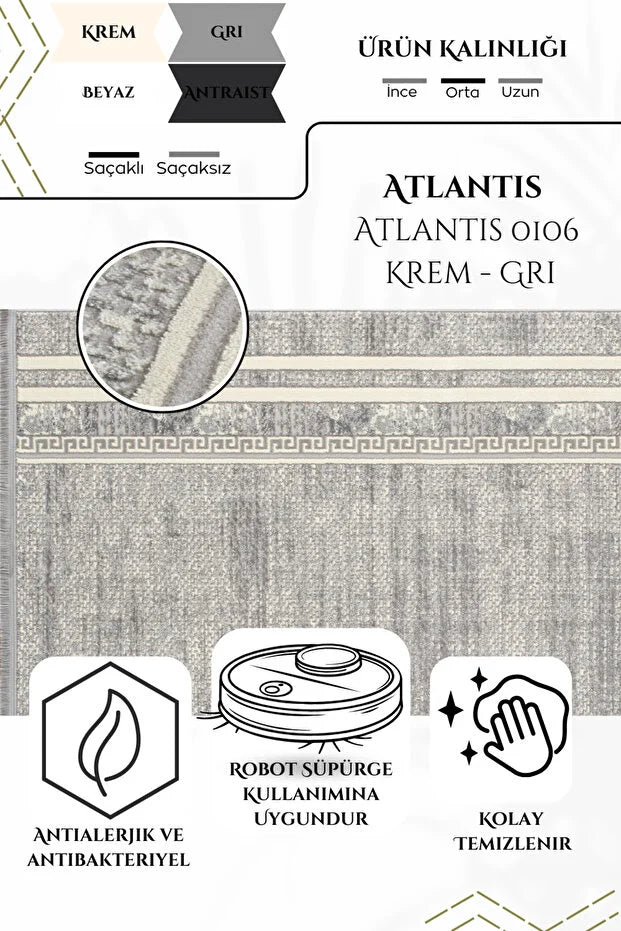 Taeva  Antialerjik %100 Akrilik Dokuma Makine Kesme Yolluk Mutfak Koridor Salon Yatak Odası Halısı