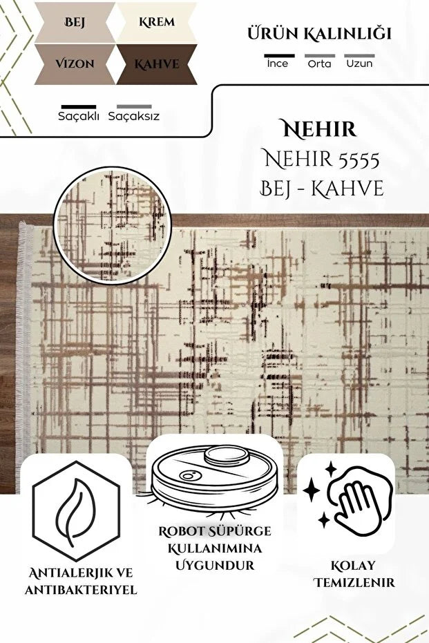 Mynor  Antialerjik %100 Akrilik Dokuma Makine Kesme Yolluk Mutfak Koridor Salon Yatak Odası Halısı