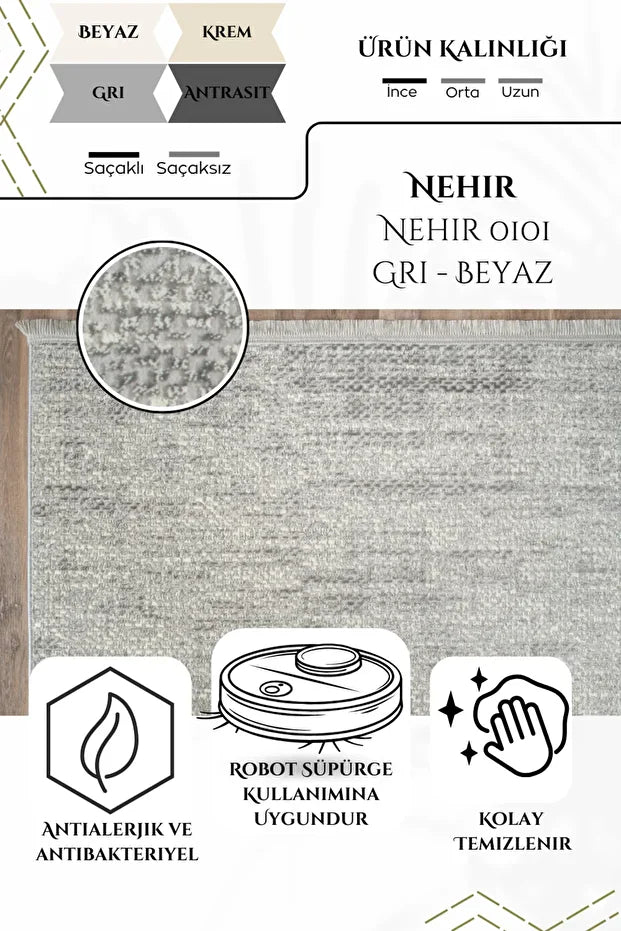 Nami Antialerjik %100 Akrilik Dokuma Makine Kesme Yolluk Mutfak Koridor Salon Yatak Odası Halısı