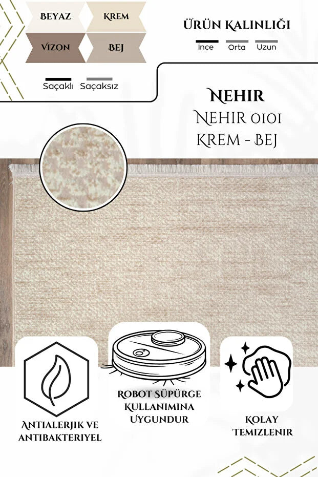 Sahara Antialerjik %100 Akrilik Dokuma Makine Kesme Yolluk Mutfak Koridor Salon Yatak Odası Halısı