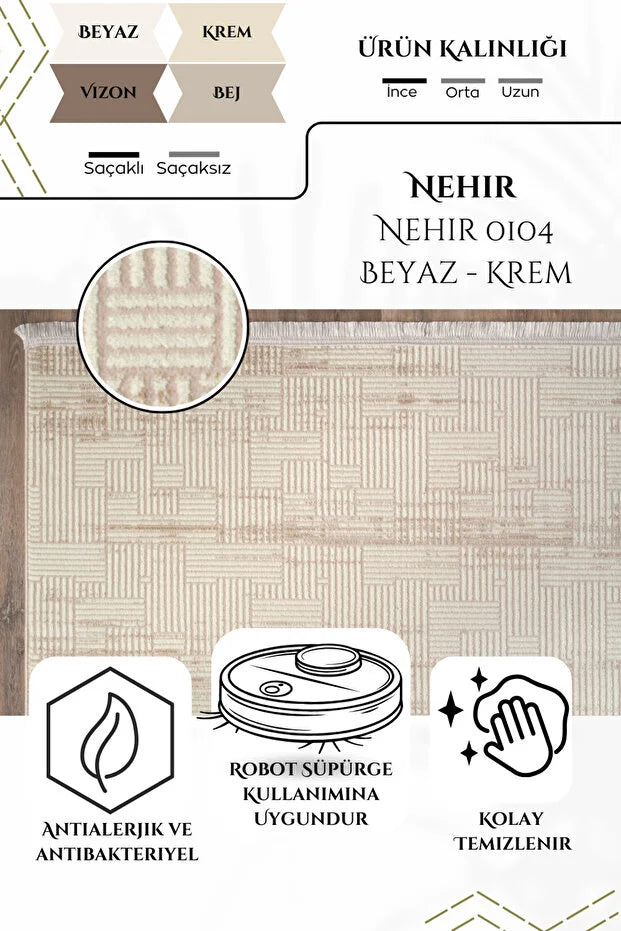 Etra  Antialerjik %100 Akrilik Dokuma Makine Kesme Yolluk Mutfak Koridor Salon Yatak Odası Halısı