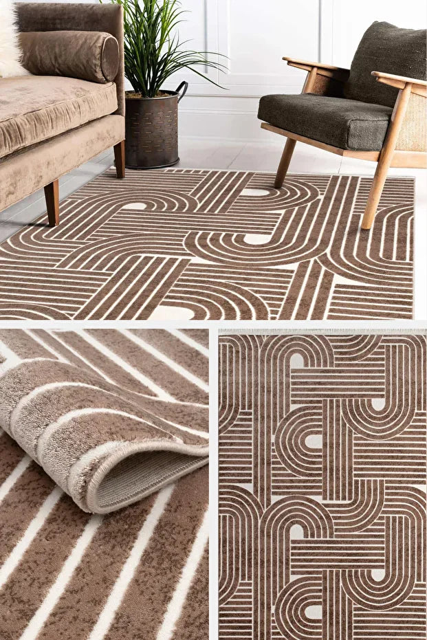 Arno Antialerjik %100 Akrilik Dokuma Makine Kesme Yolluk Mutfak Koridor Salon Yatak Odası Halısı