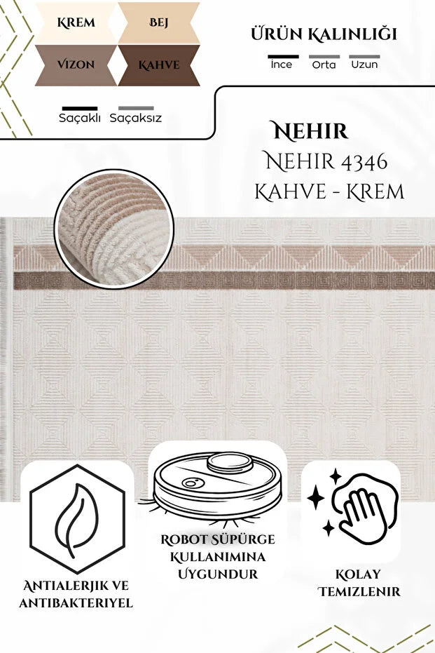 Taro  Antialerjik %100 Akrilik Dokuma Makine Kesme Yolluk Mutfak Koridor Salon Yatak Odası Halısı
