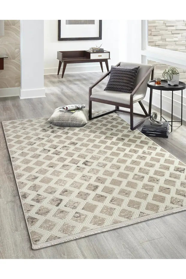 Zano  Antialerjik %100 Akrilik Dokuma Makine Kesme Yolluk Mutfak Koridor Salon Yatak Odası Halısı